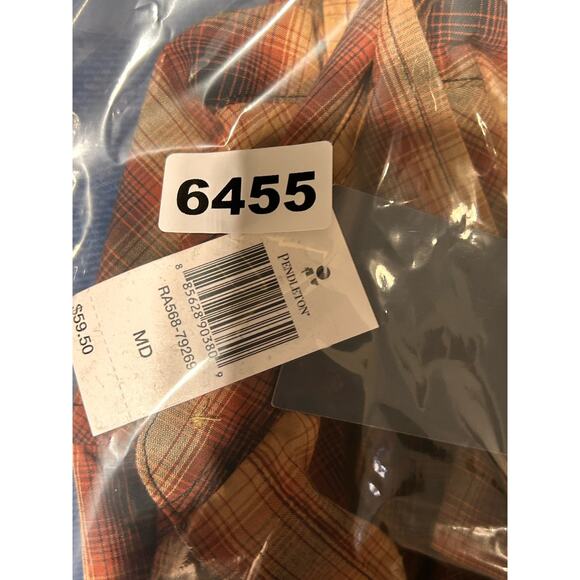 Pendleton Shirt Men's Size Med Plaid Frontier Pearl Snap Short Sleeve New, NWT - Picture 8 of 8